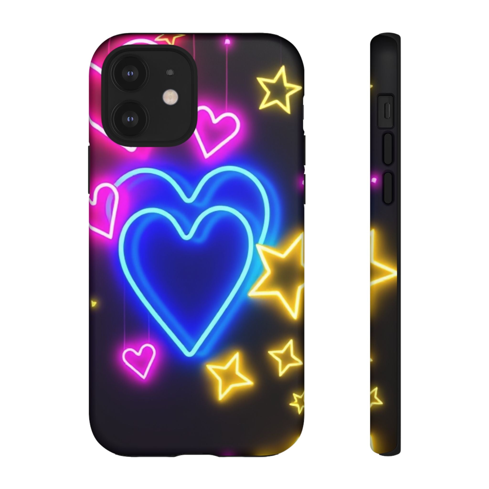 Android OR iPhone Compatible Cases - Neon Love Design - Unique Tough Cases