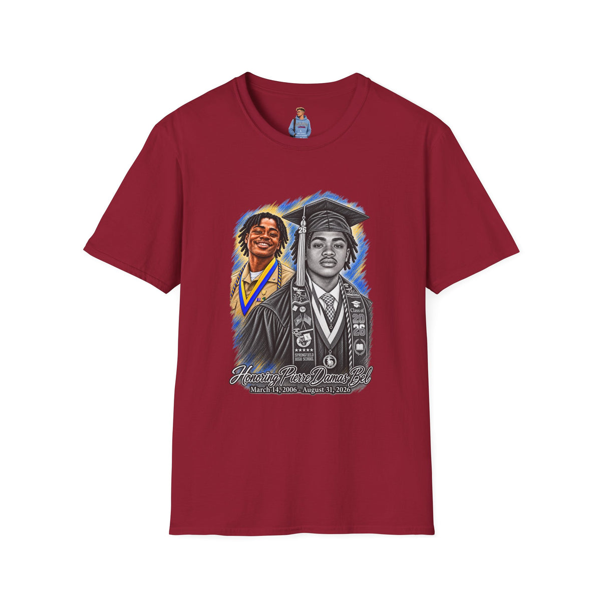 Double Portrait Front - In Memory of Pierre Damas Bel T-Shirt