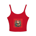 Fierce Female Floral Spaghetti Strap Tank Top