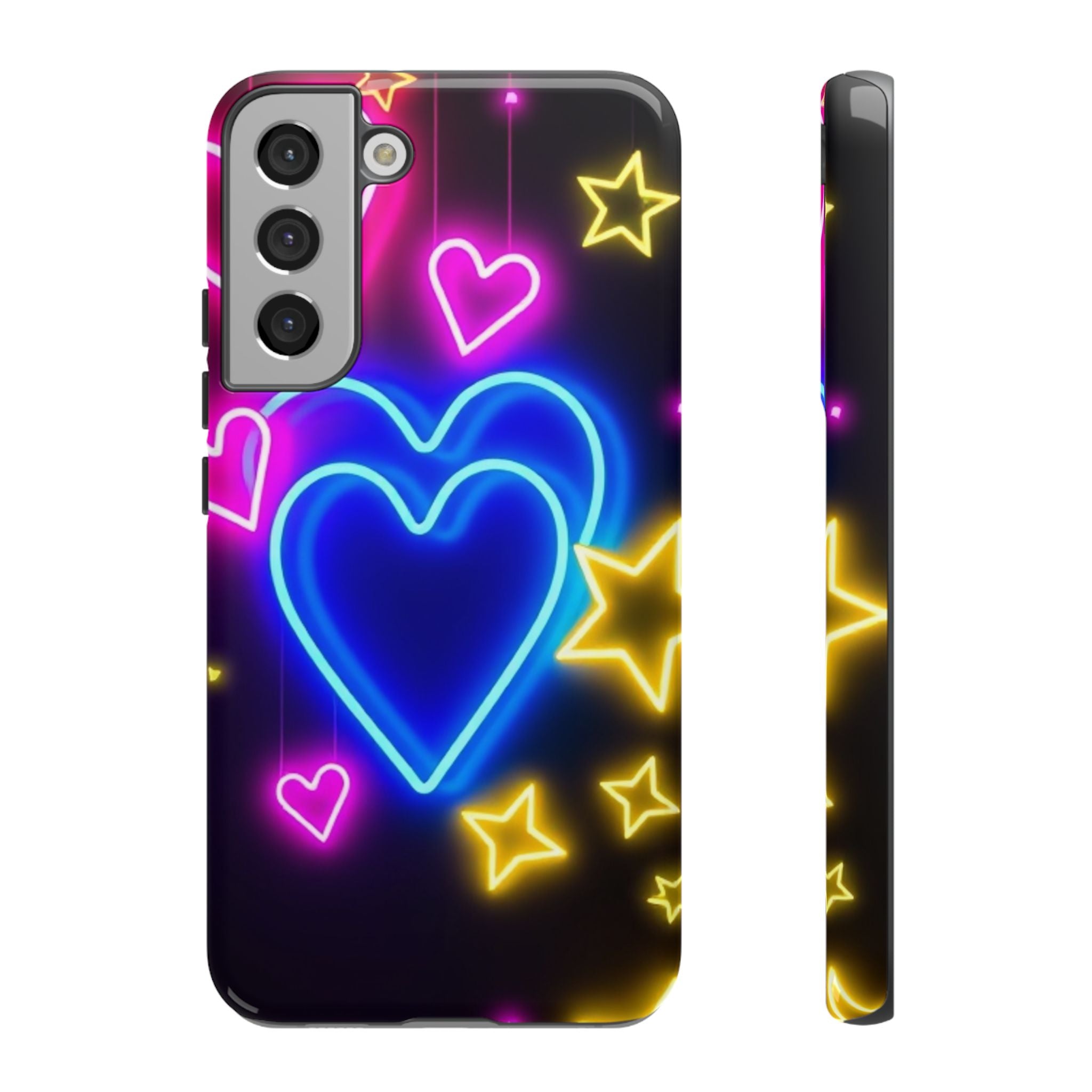 Android OR iPhone Compatible Cases - Neon Love Design - Unique Tough Cases
