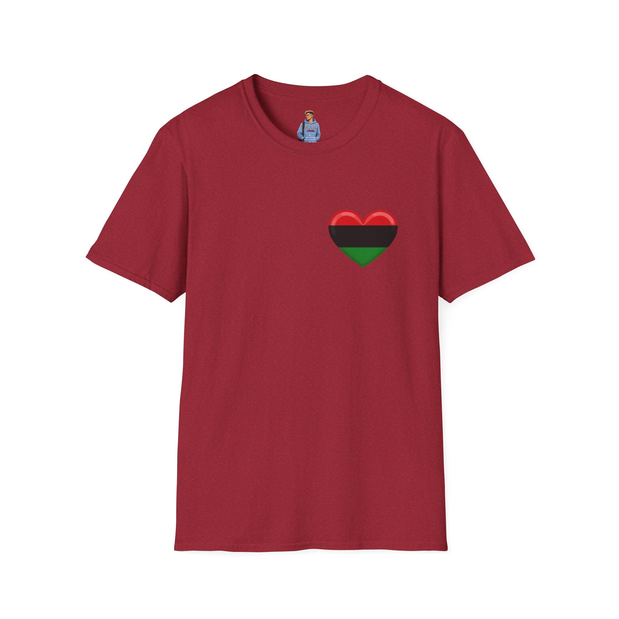 Unity and Heritage Unisex Softstyle T-Shirt with Pan-African Heart