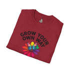 Unisex Softstyle T-Shirt - 'Grow Your Own Way' Floral Design for Queer Pride
