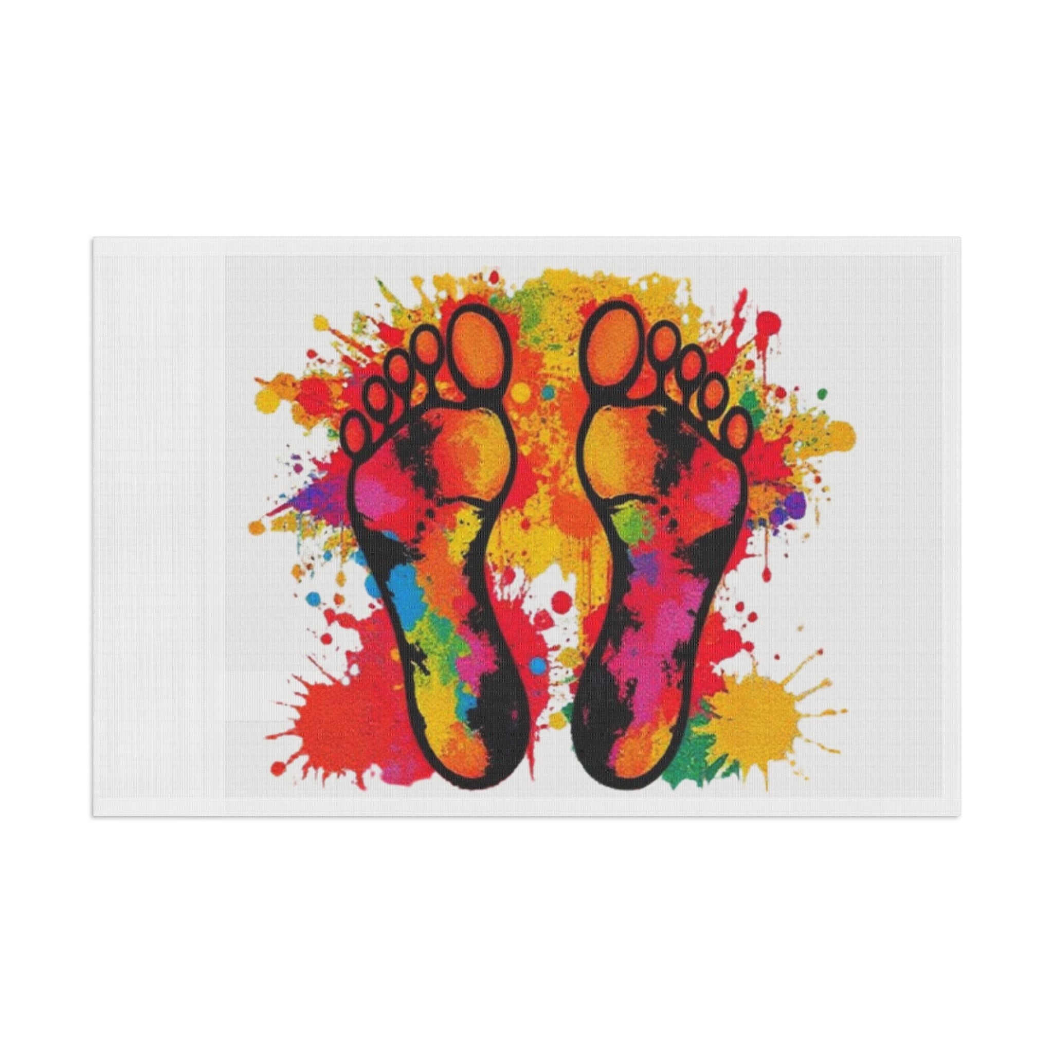 Rainbow Feet Paint Splatter Flag - Aesthetic LGBTQ+ Banner for Celebration & Home Decor