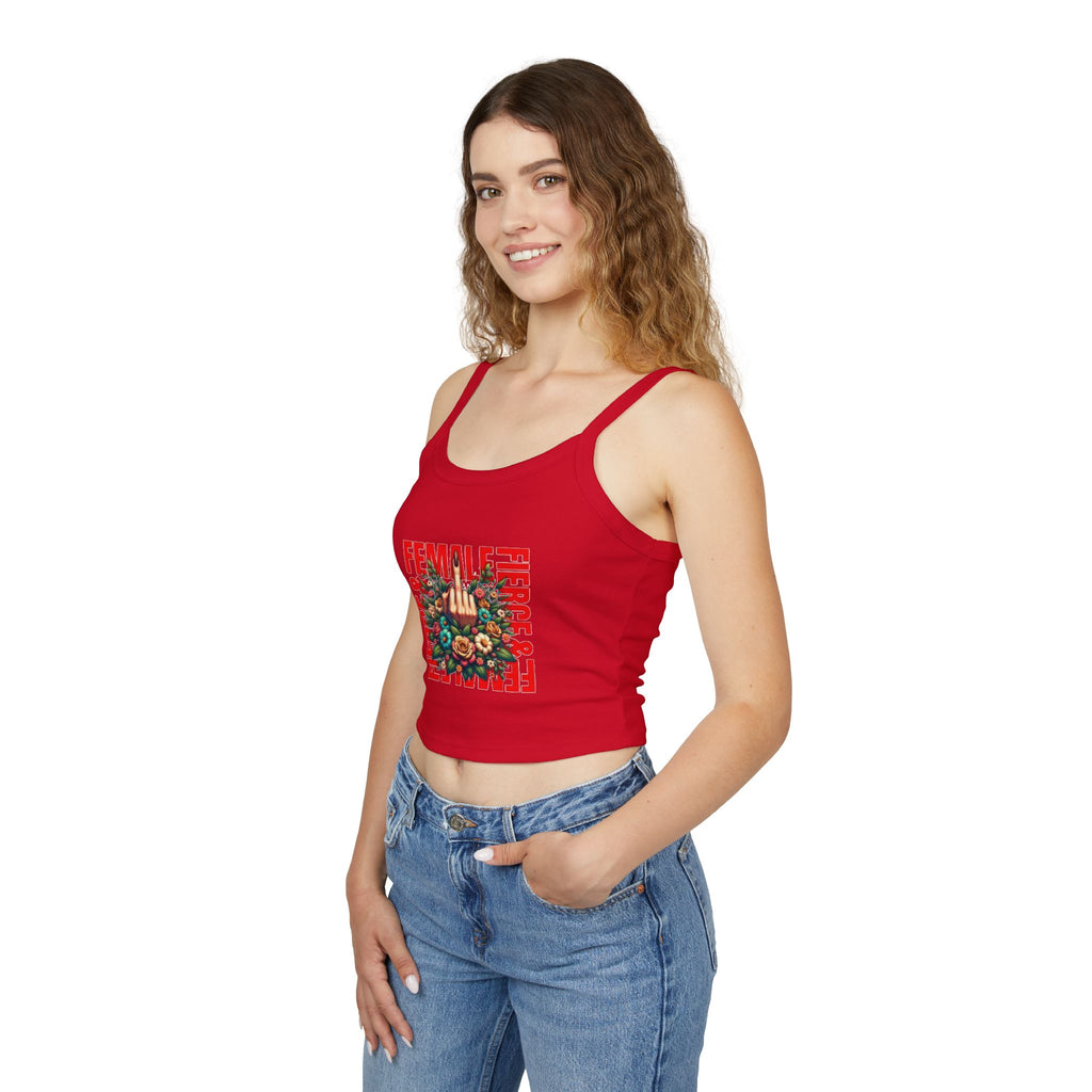 Fierce Female Floral Spaghetti Strap Tank Top