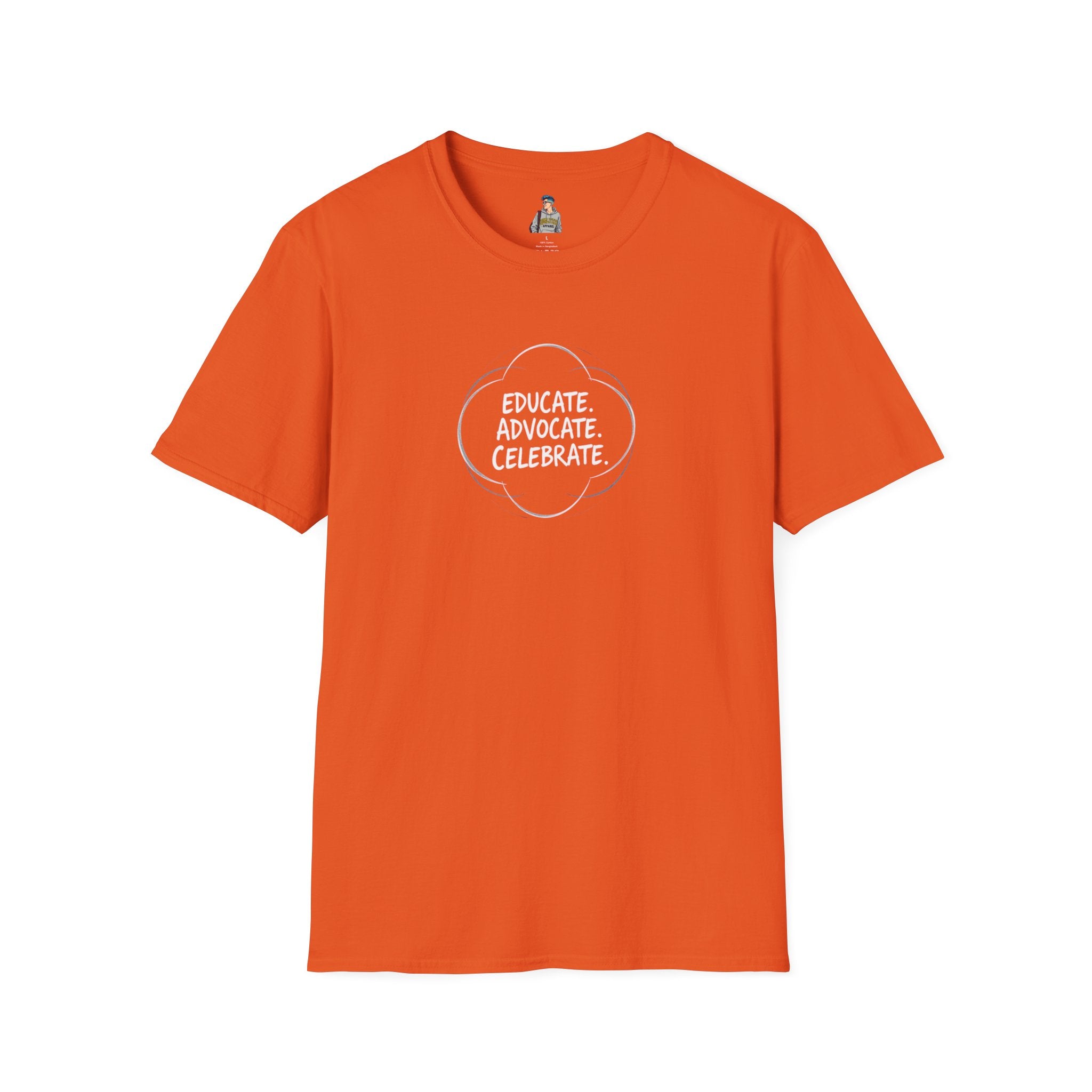 Educate. Advocate. Celebrate. Minimalist Pride T-Shirt