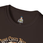 Unisex Softstyle T-Shirt - Love Costs Nothing, Give It Away Floral Peace Design