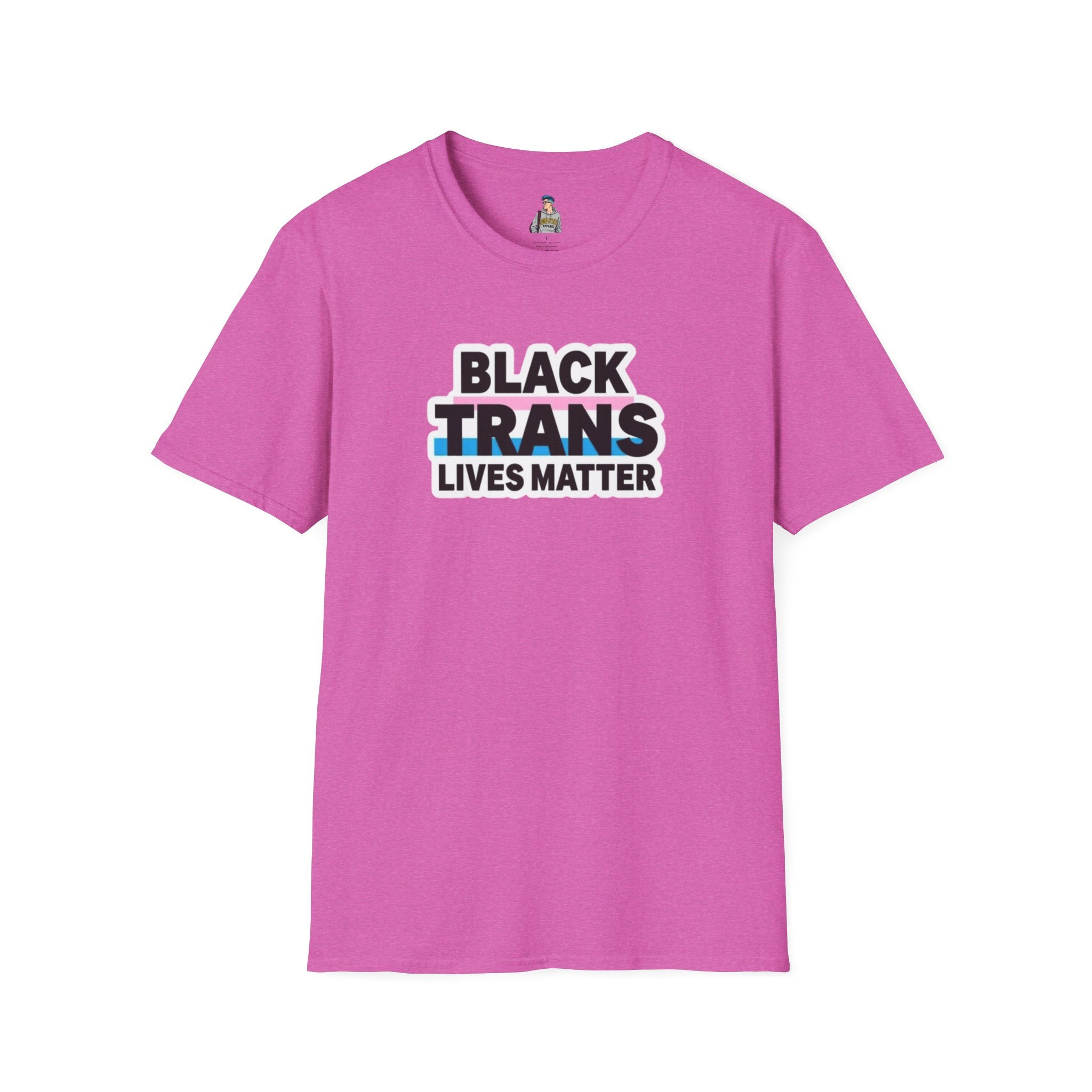 Unisex Softstyle T-Shirt - Black Trans Lives Matter Statement Tee