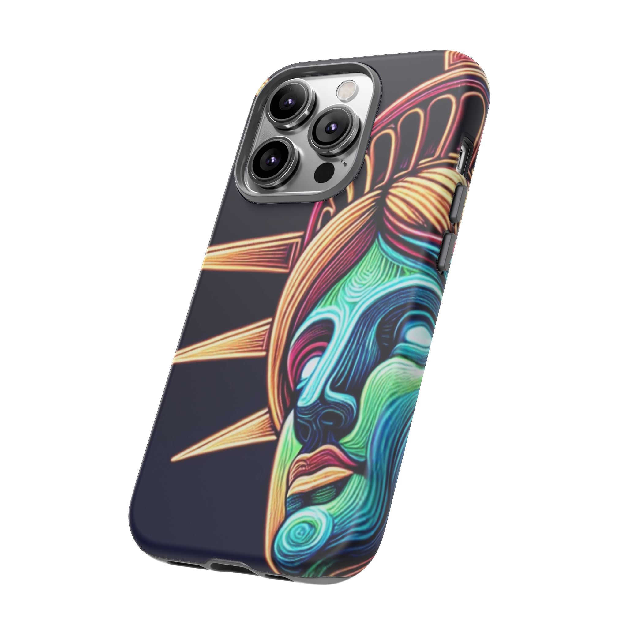 Statue of Liberty Neon Glowing Art Tough Case for Android & iPhone