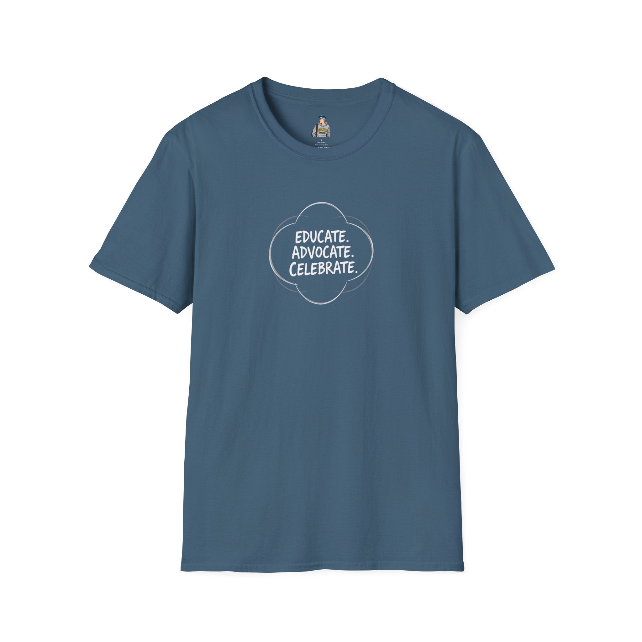 Subtle Pride Educate Advocate Celebrate Minimalist T-Shirt for Every Occasion - EqualiTees.Me