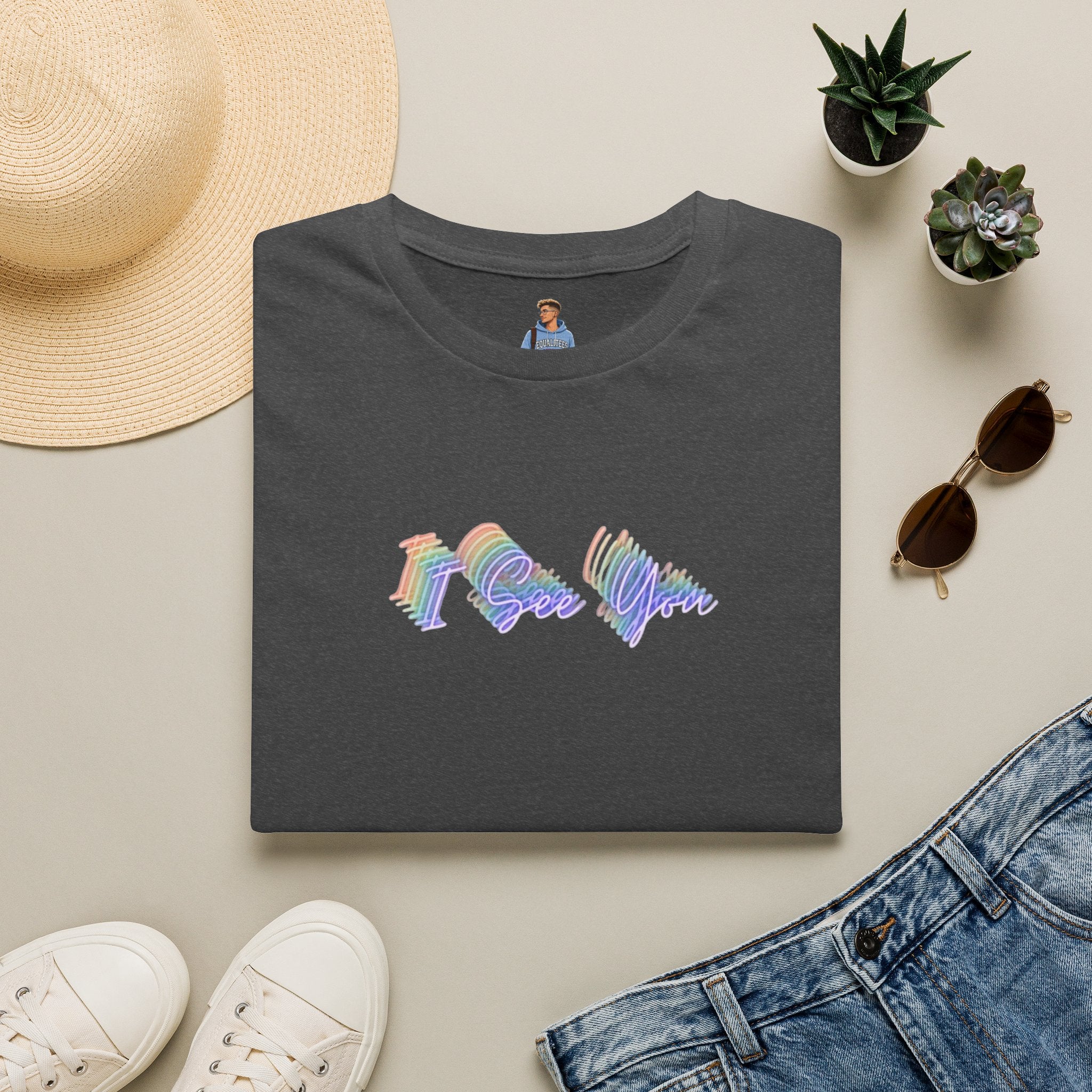 I See You Unisex Softstyle T-Shirt - Colorful Wave Design for LGBTQ+ Visibility