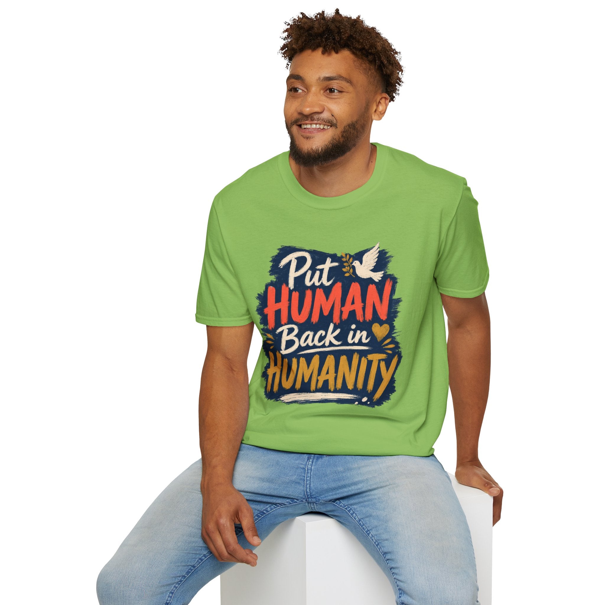 Put Human Back in Humanity T-Shirt — Inspirational Peace Dove Tee