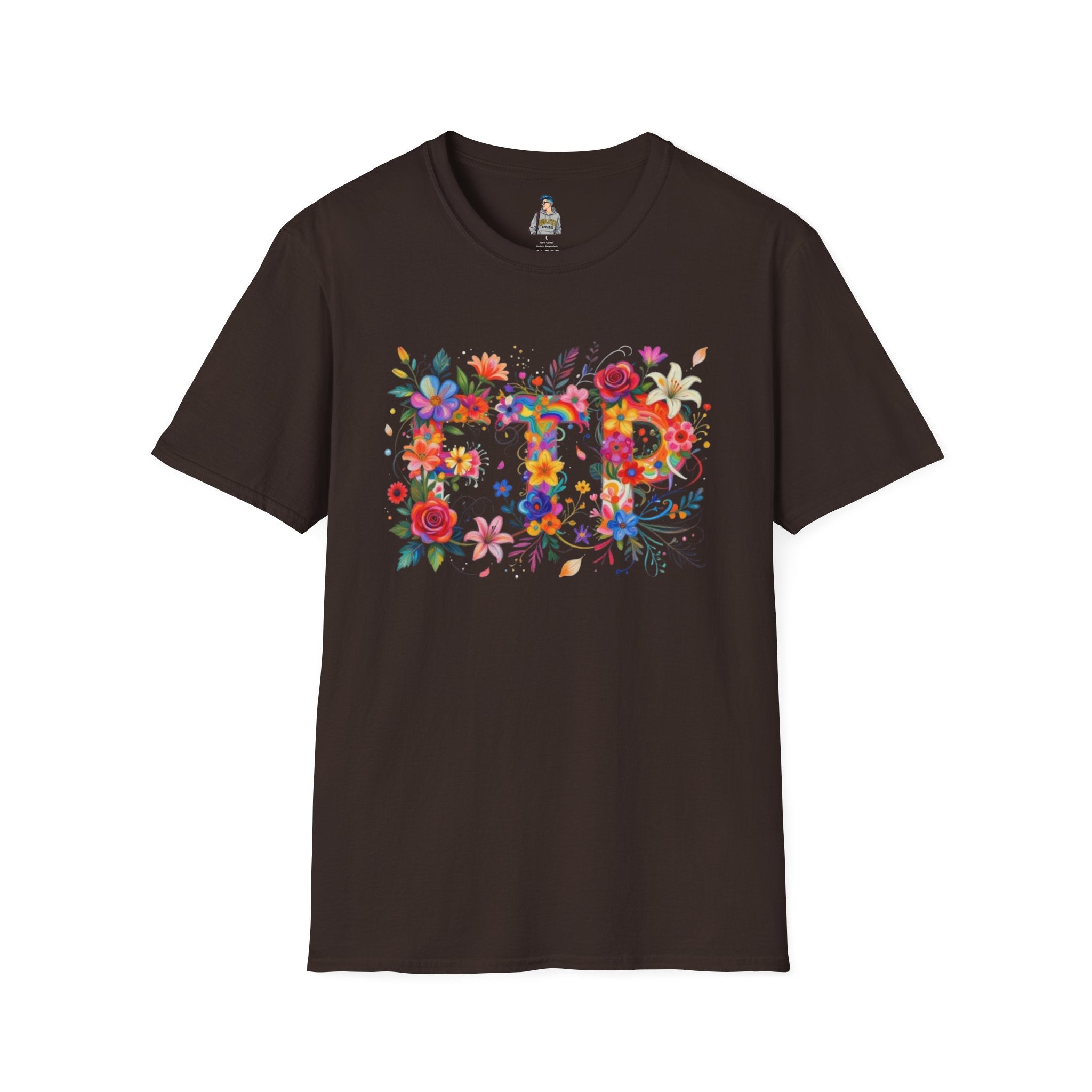Floral 'FTP' Graphic T-Shirt