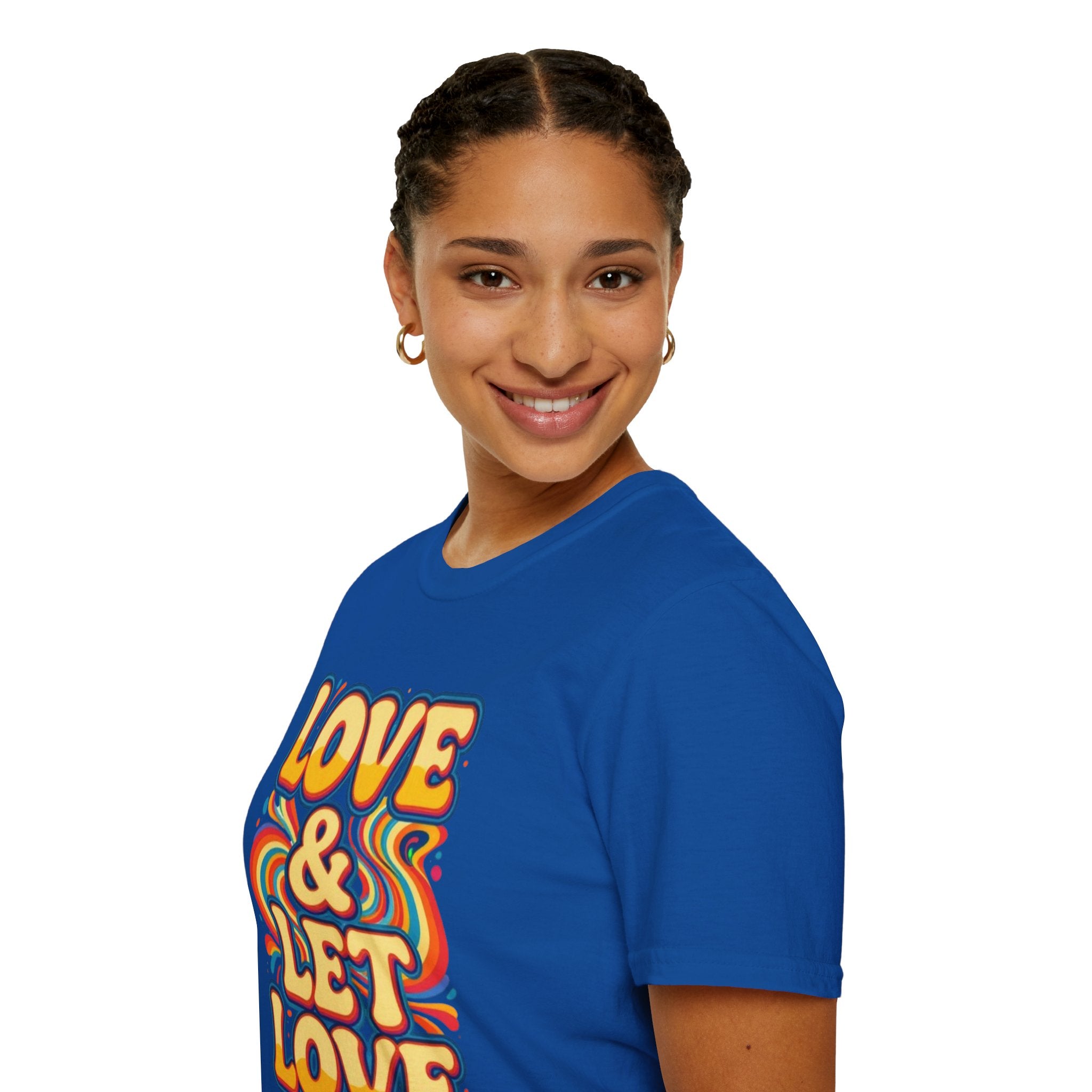 T-Shirt — "Love & Let Love" Retro Rainbow Peace Tee