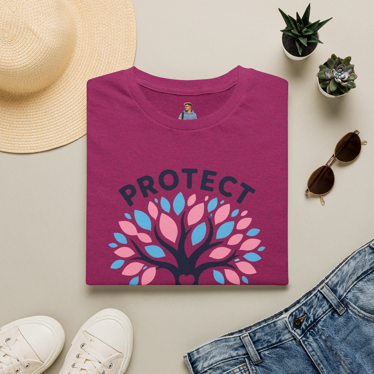 Protect Trans Kids Pride Tree Las Vegas T-Shirt