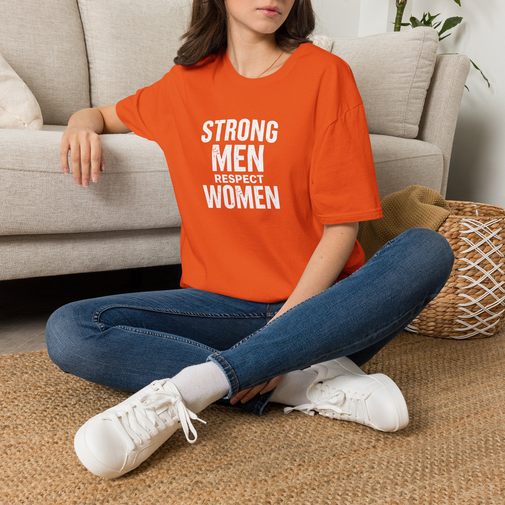 Strong Men Respect Women Statement Tee Unisex Softstyle T-Shirt
