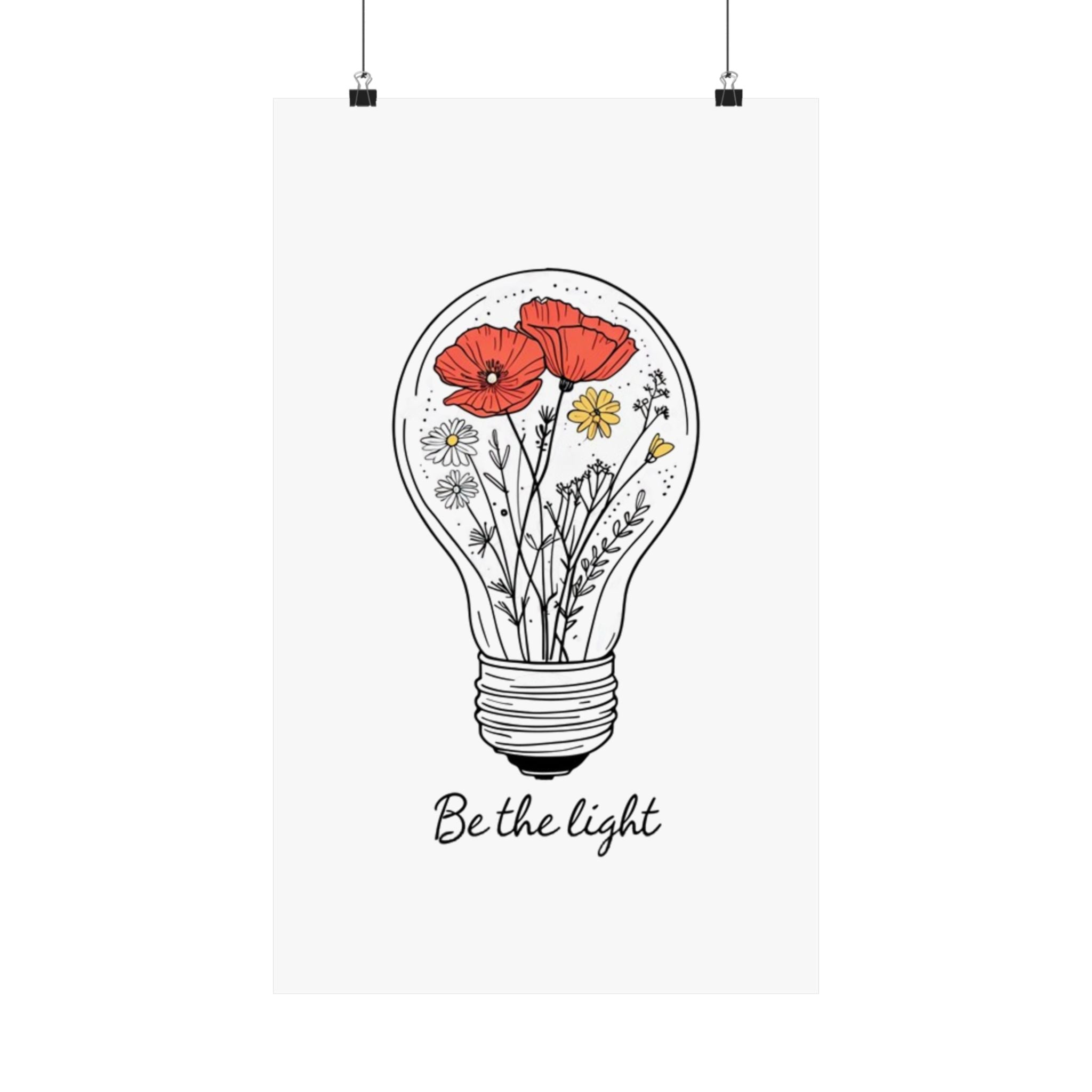 Inspirational Matte Vertical Poster - 'Be the Light'
