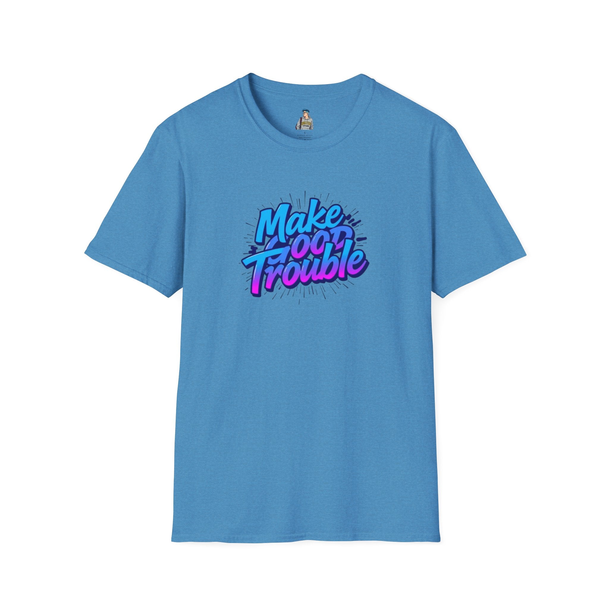 Make Good Trouble Blue Graphic Unisex T-Shirt - Fun & Bold Design for Everyday Wear