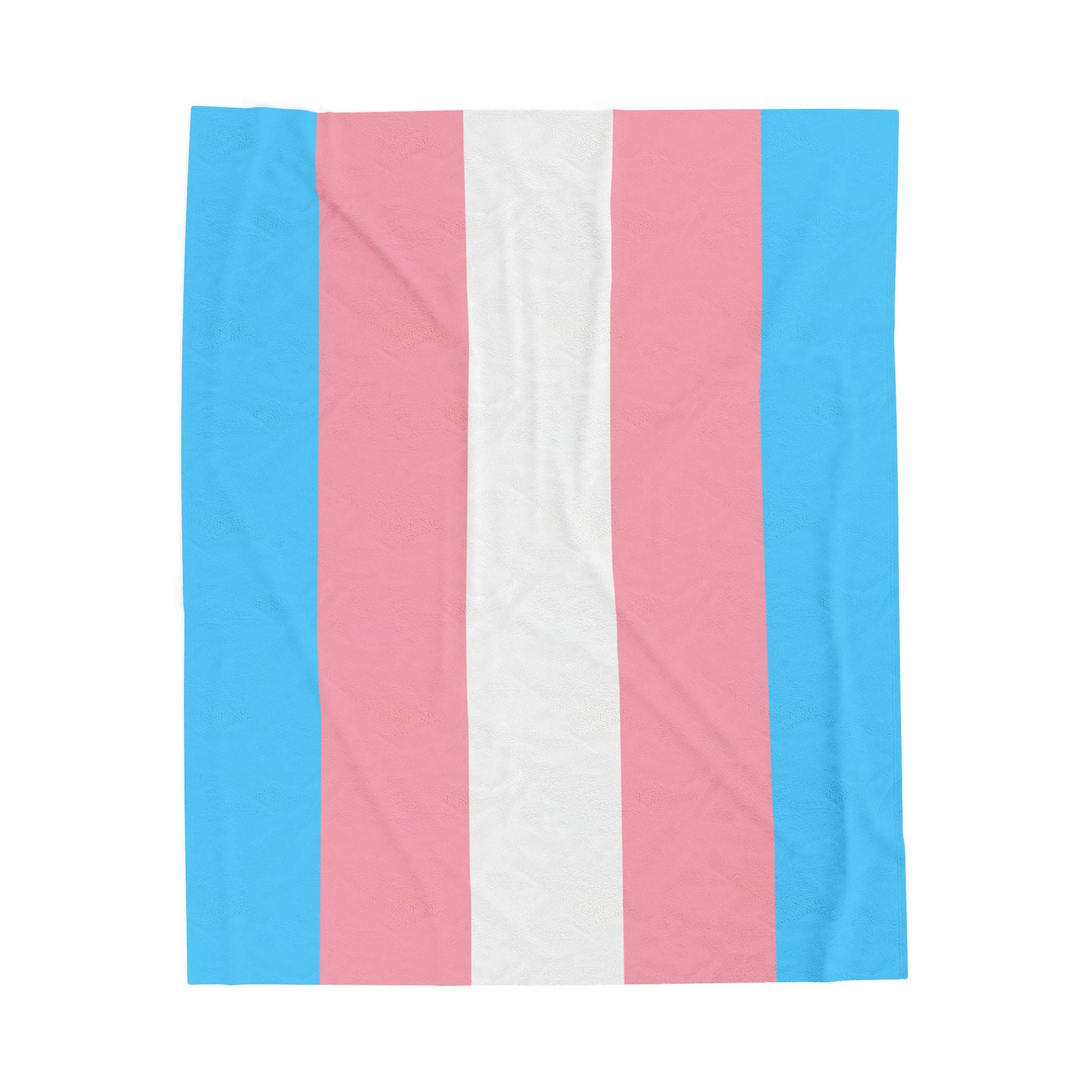 Trans Pride Flag Velveteen Plush Blanket