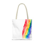 Rainbow Watercolor on Canvas Design - Tote Bag