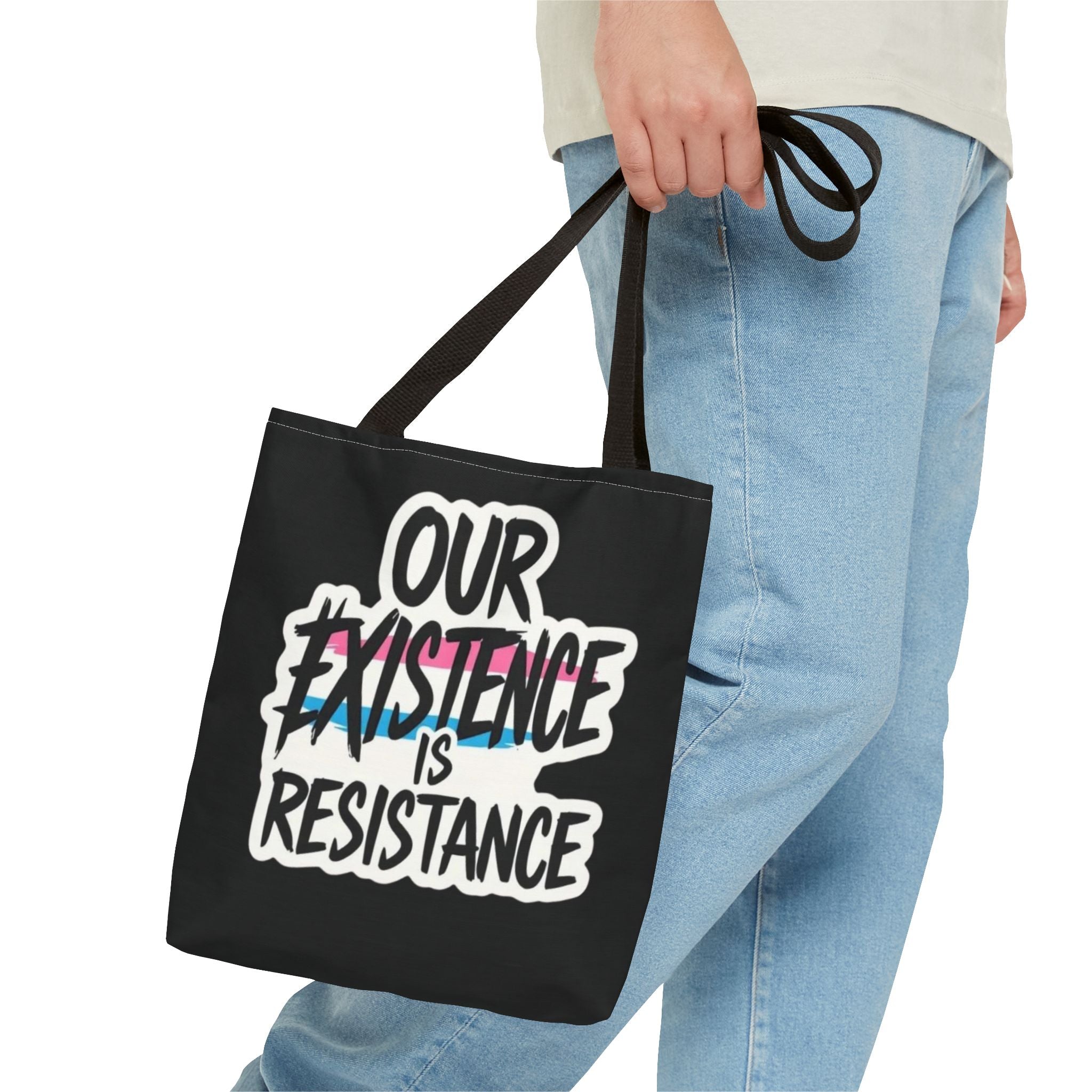 Our Existence Is Resistance Trans Protest Tote Bag
