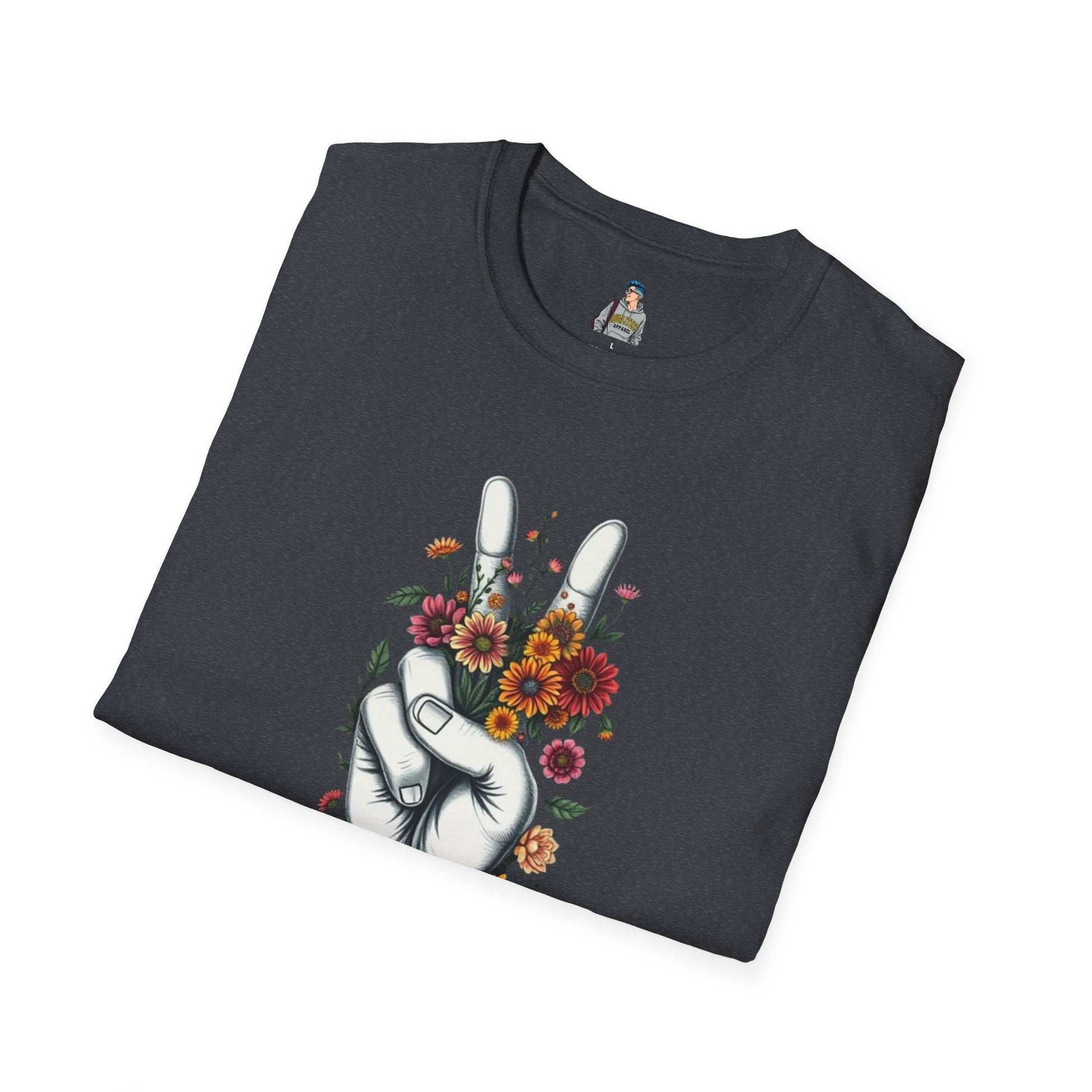 Grow Peace Unisex Softstyle T-Shirt - Boho Inspiration, Perfect for Festivals and Everyday Wear