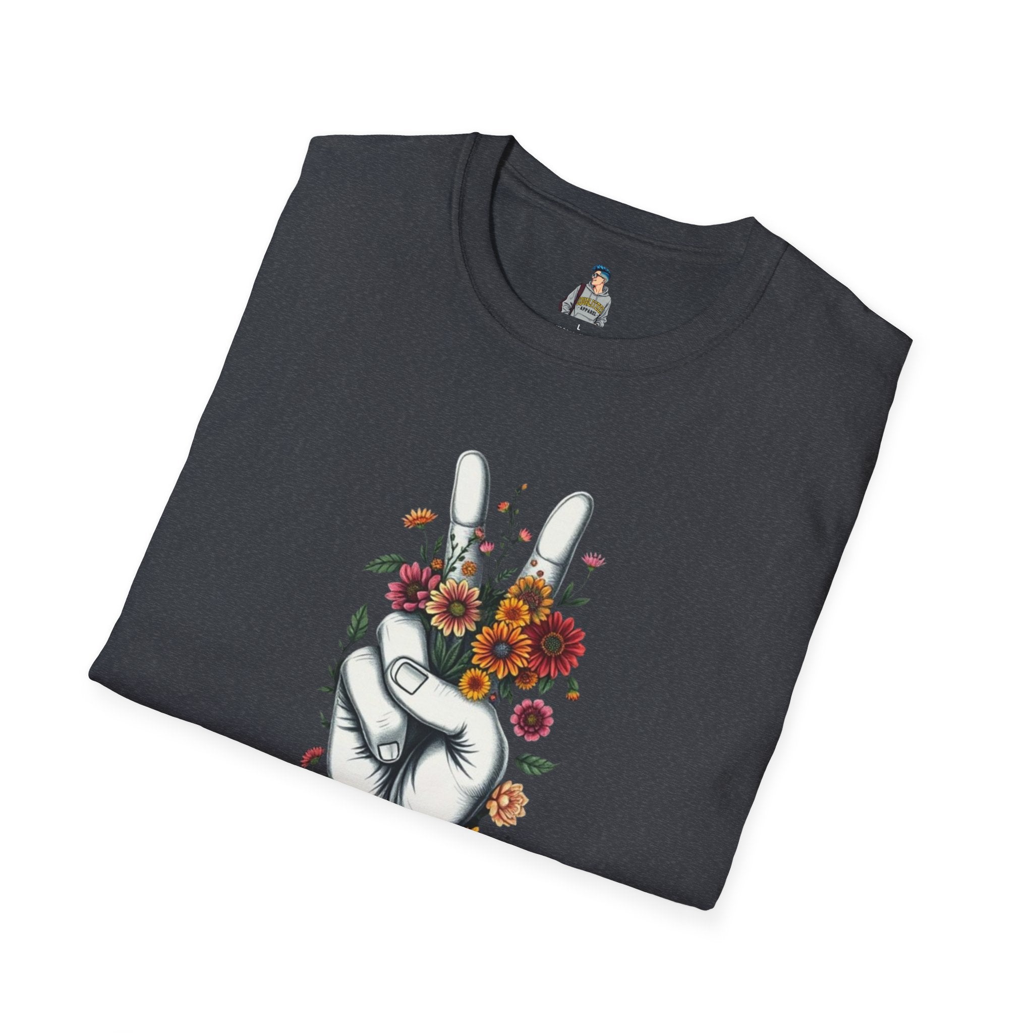 Grow Peace Unisex Softstyle T-Shirt - Boho Inspiration, Perfect for Festivals and Everyday Wear