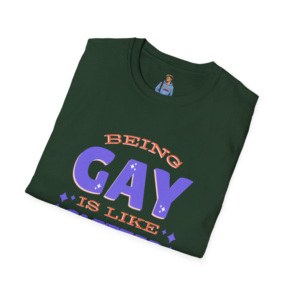Being Gay Is Like Glitter Pride Tree Las Vegas T-Shirt