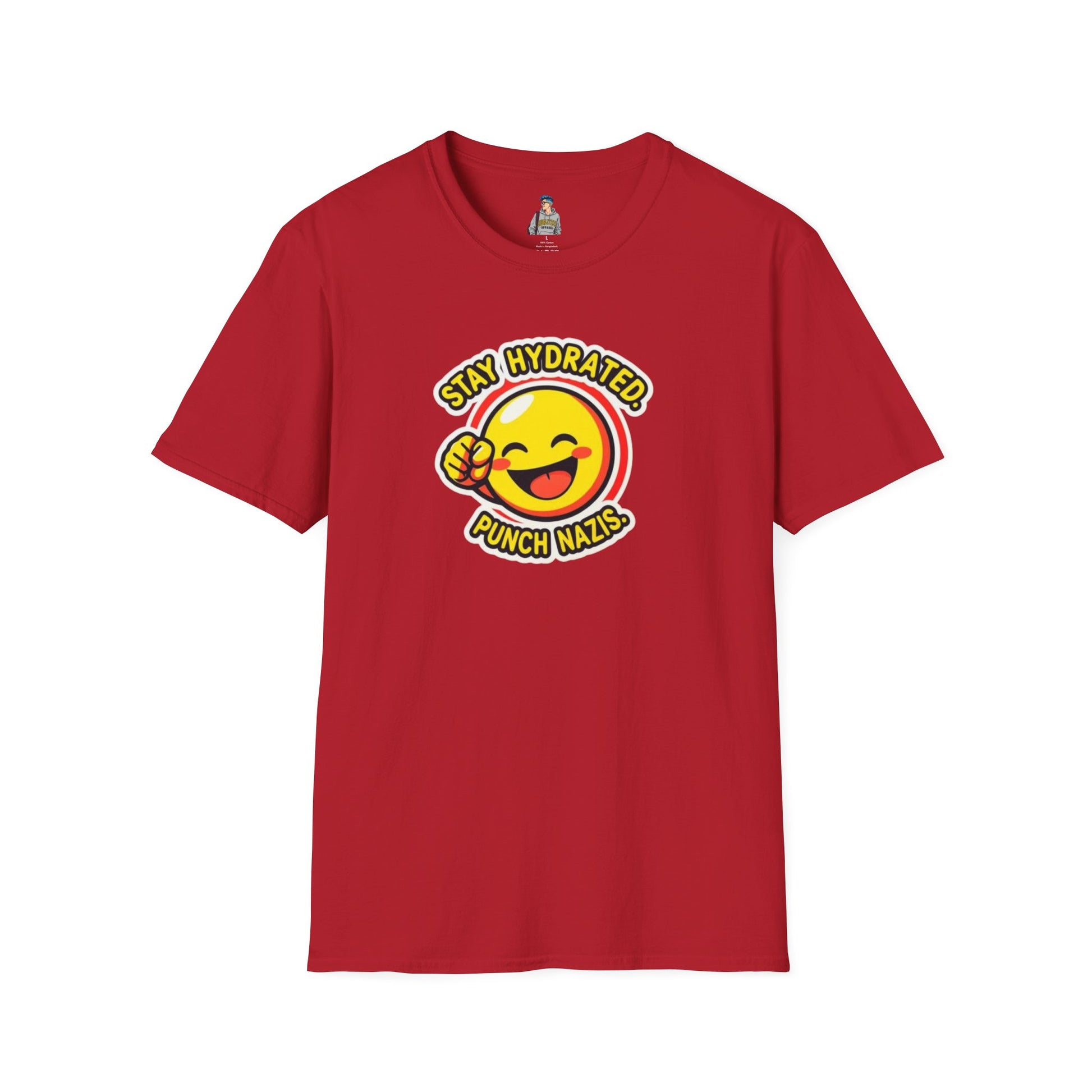 Stay Hydrated, Punch Nazis Funny Emoji T-Shirt