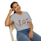 FDT Floral Letter Tee — Bold Floral Typography T-Shirt