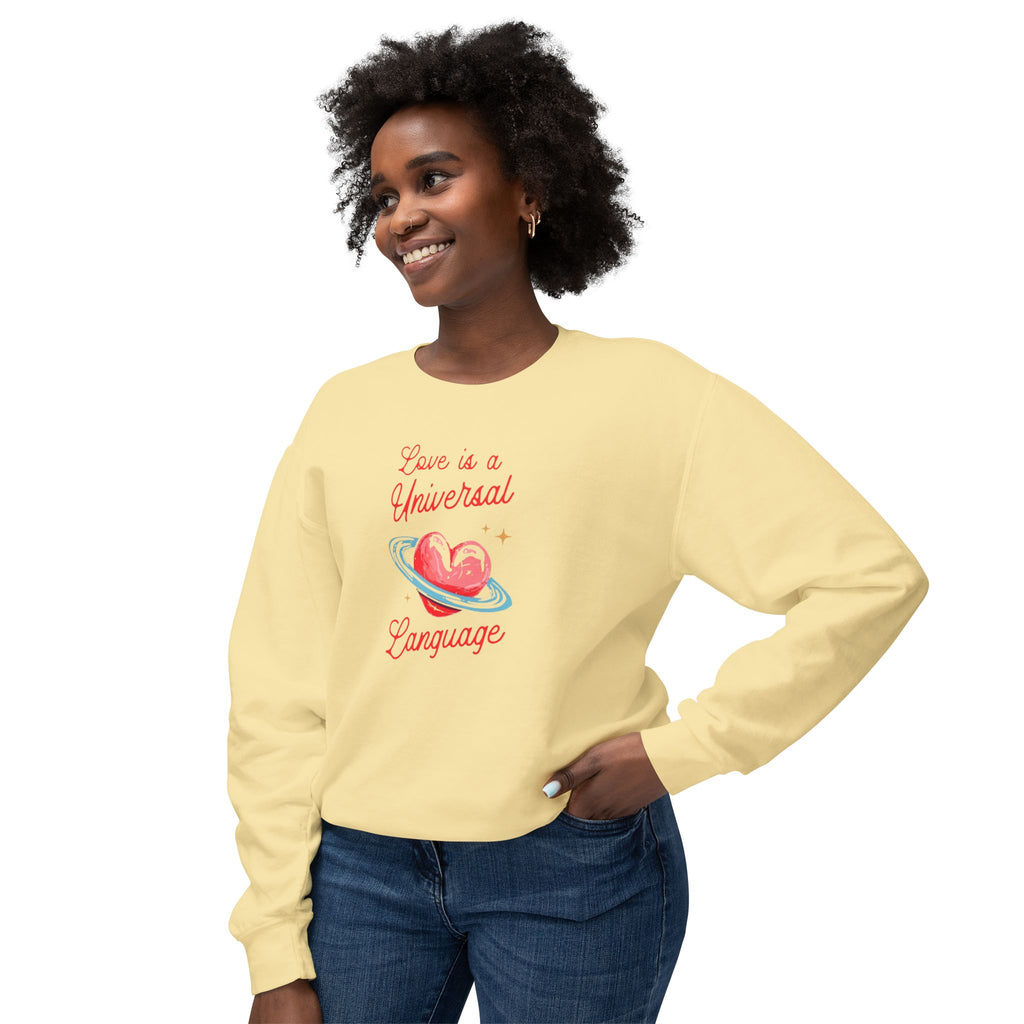 Love is a Universal Language Unisex Lightweight Crewneck Sweatshirt