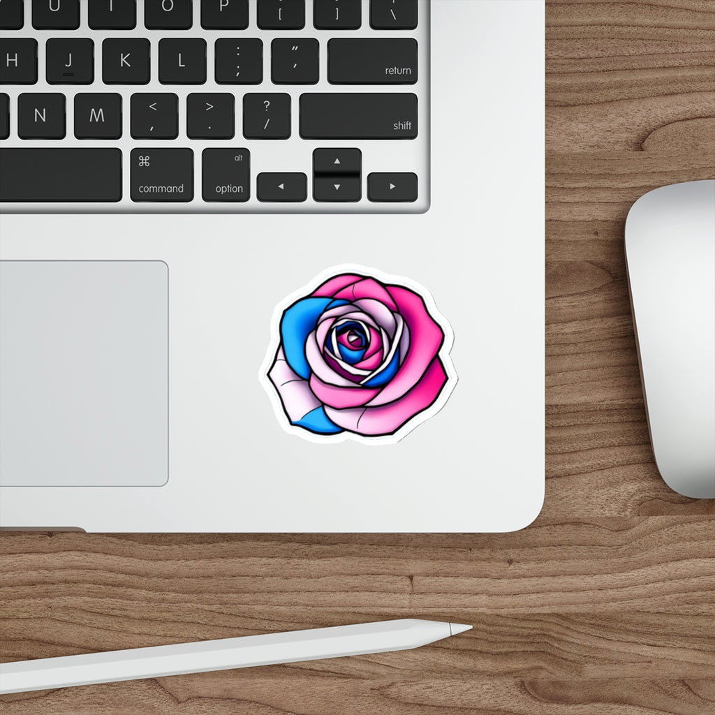 Die-Cut Stickers - Rose - Trans Colors Outlined