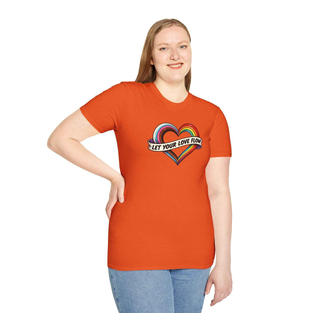 Let Your Love Flow Rainbow Heart T-Shirt