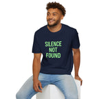 Silence Not Found T-Shirt — Bold Neon Text Tee