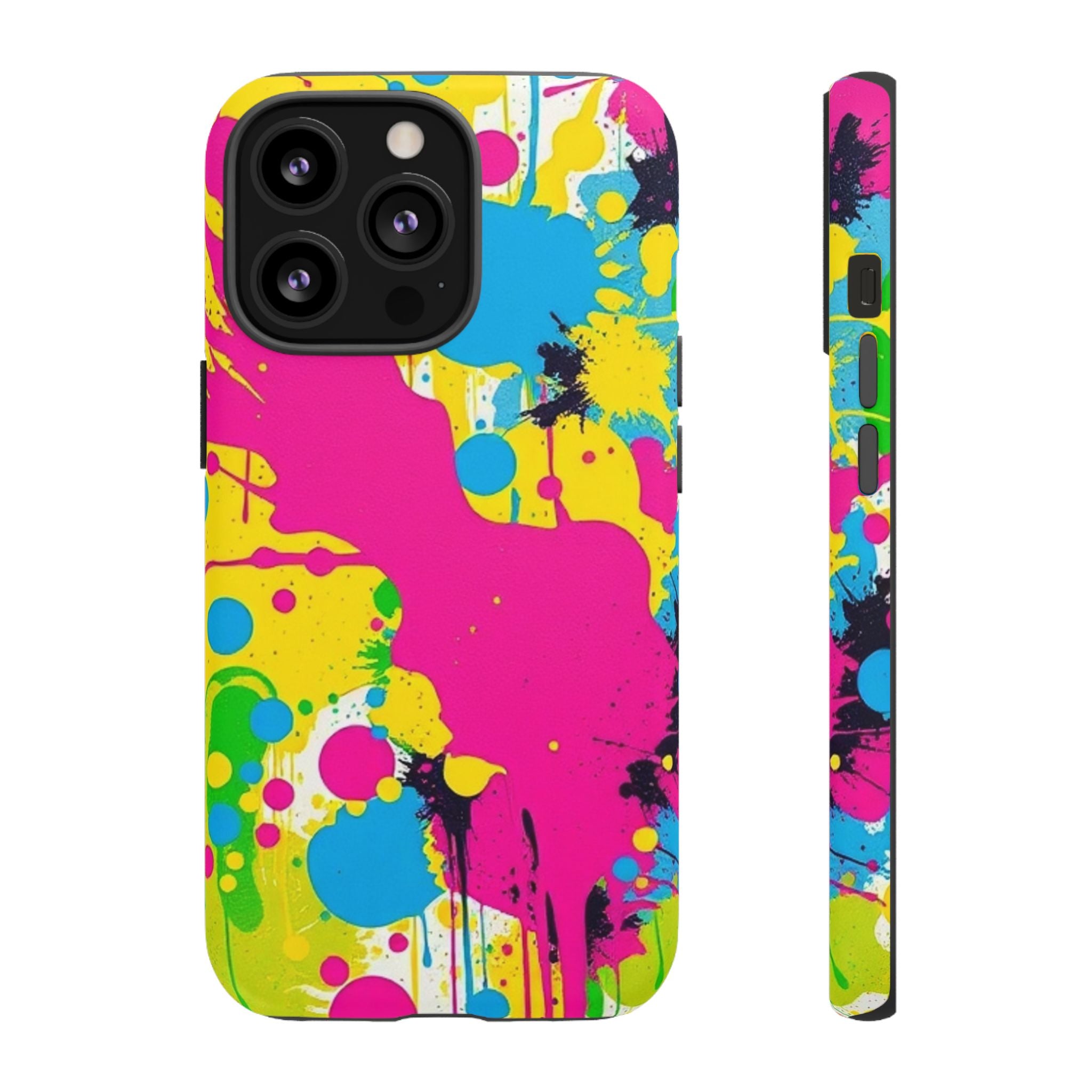 Android OR iPhone Compatible Cases - Crazy Retro Color Splash Design - Unique Tough Cases