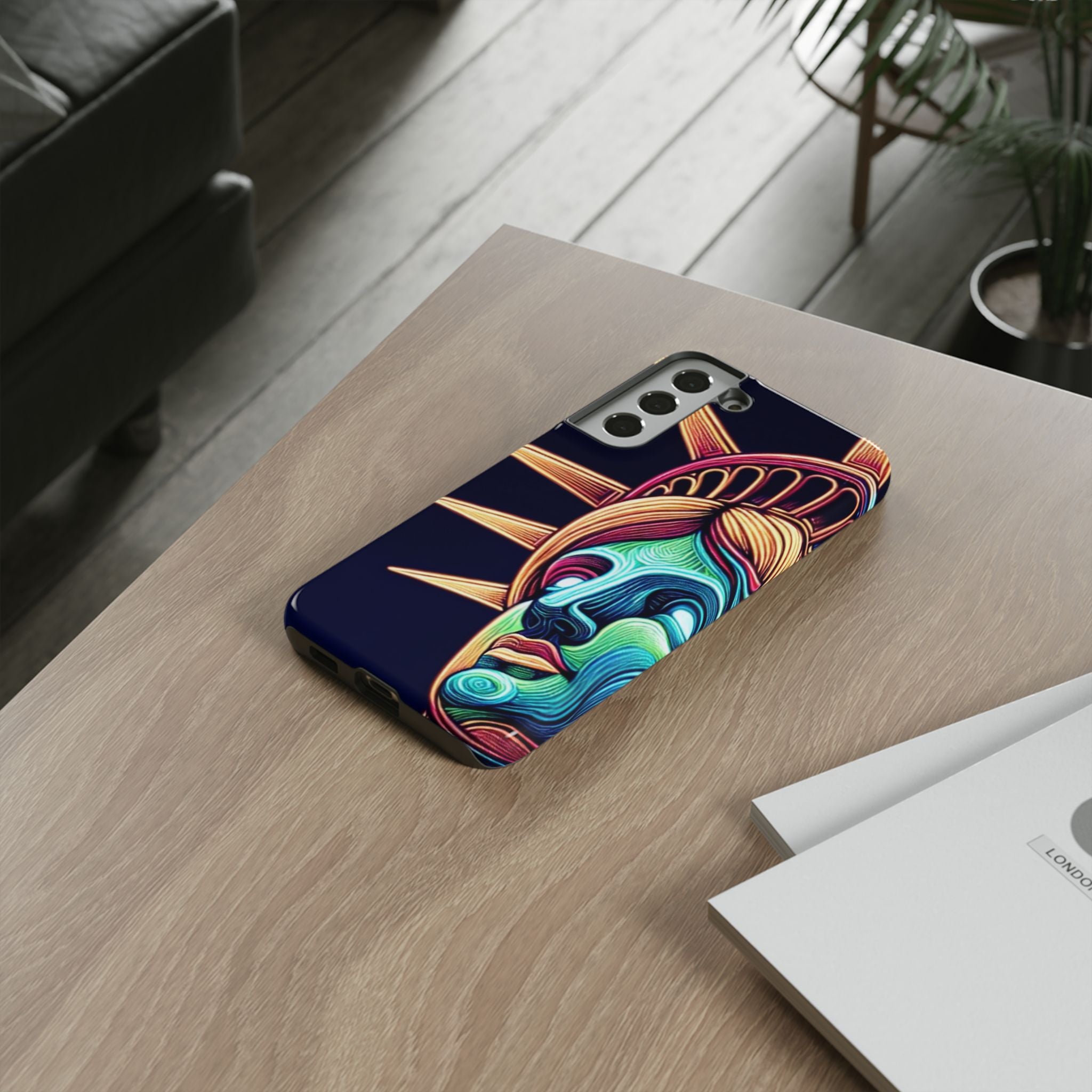 Statue of Liberty Neon Glowing Art Tough Case for Android & iPhone
