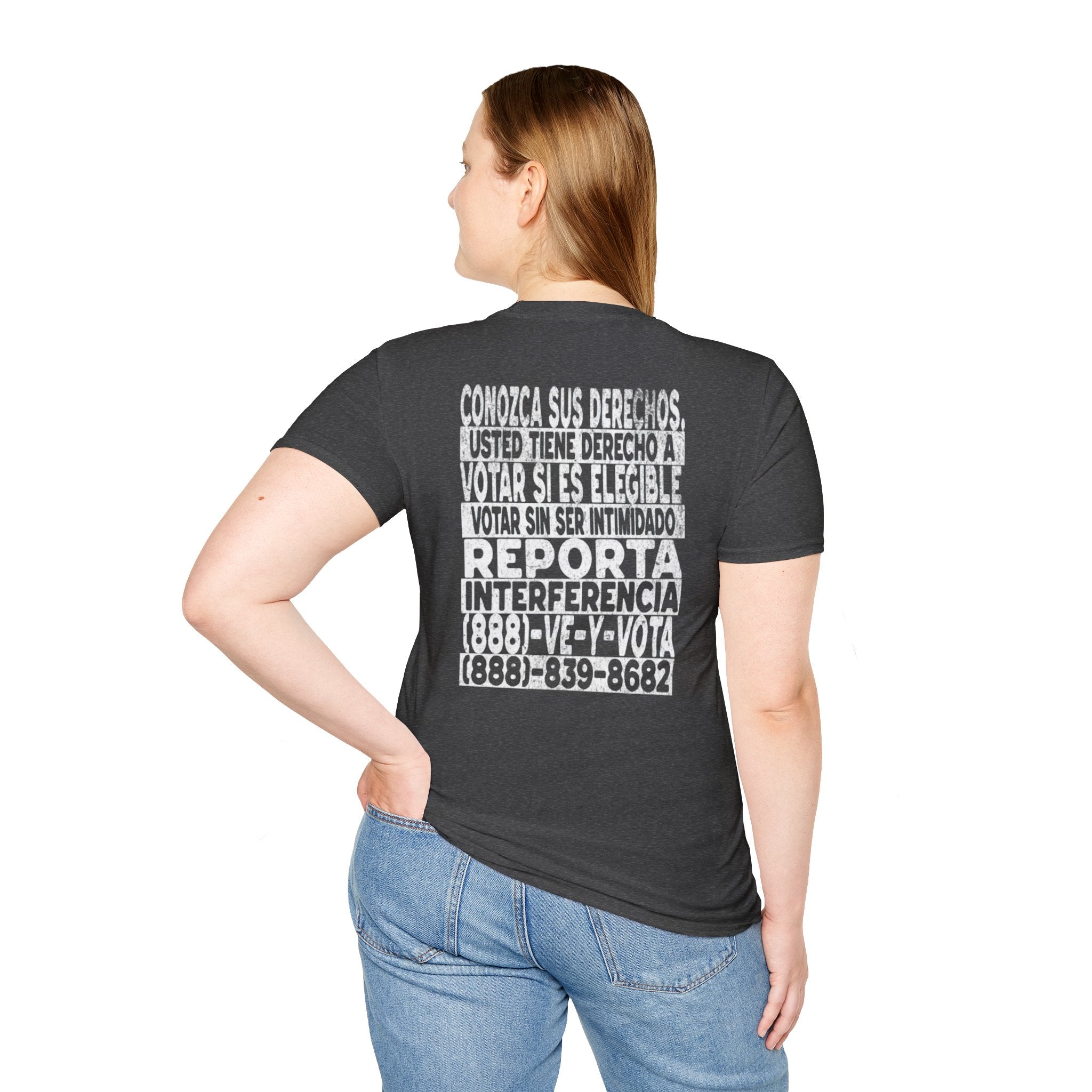 Voting Rights T-Shirt — Spanish "CONOZCA SUS DERECHOS"