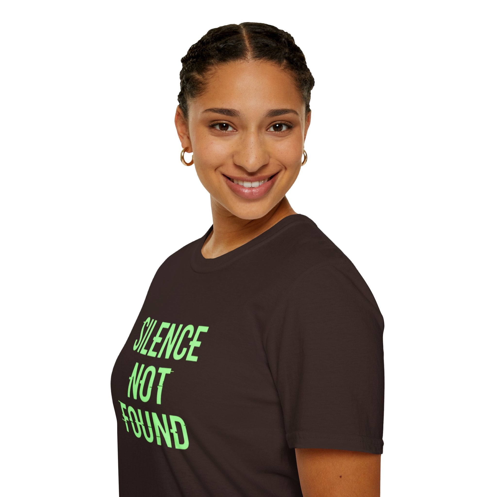 Silence Not Found T-Shirt — Bold Neon Text Tee