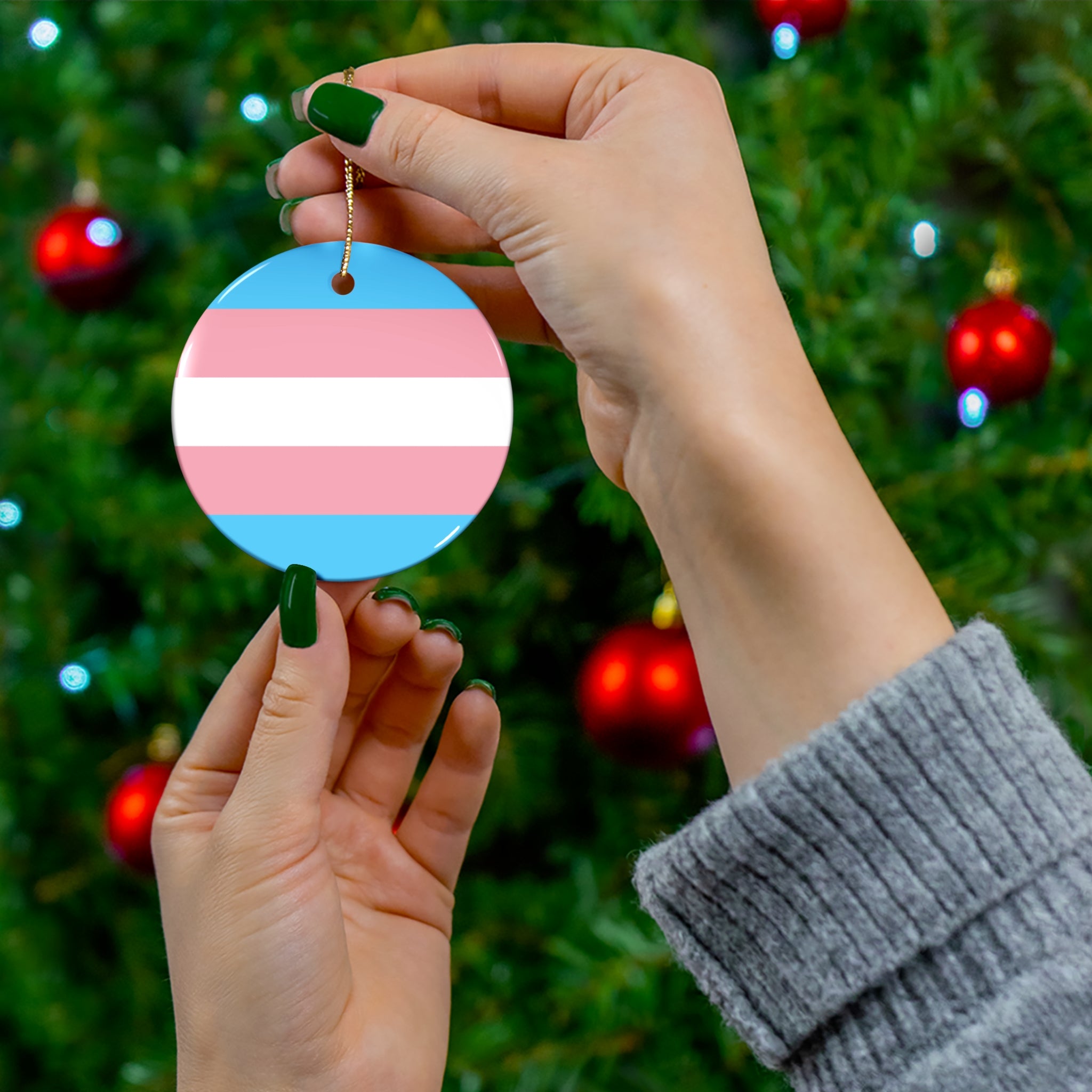 Transgender Pride Ceramic Ornament - 4 shapes