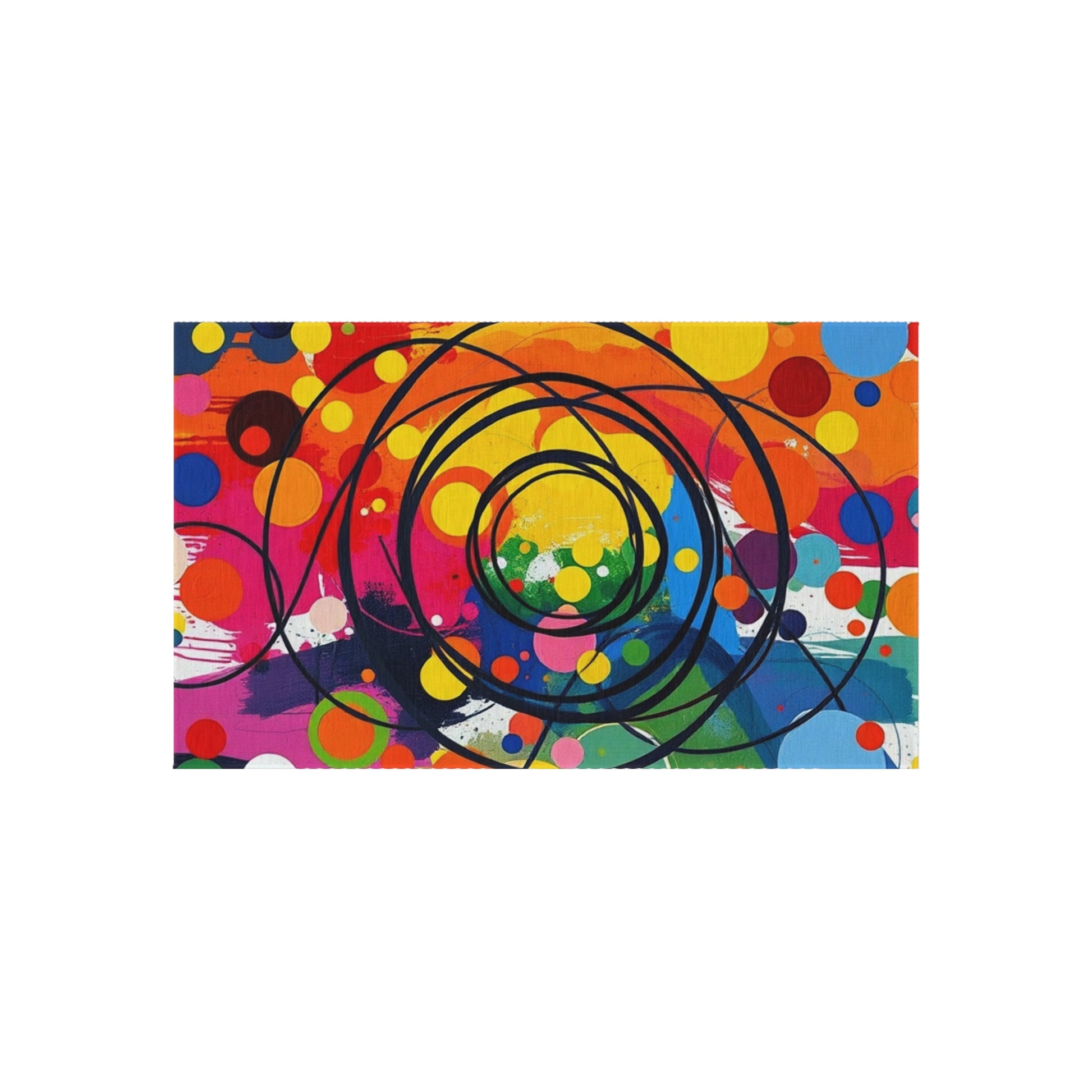 Abstract Circles and Swirls Outdoor Rug