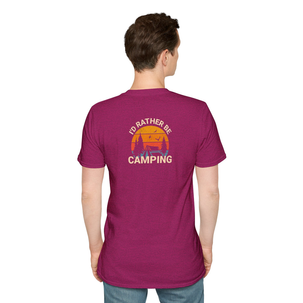 Unisex Softstyle T-Shirt - 'I'd Rather Be Camping' Adventure Tee