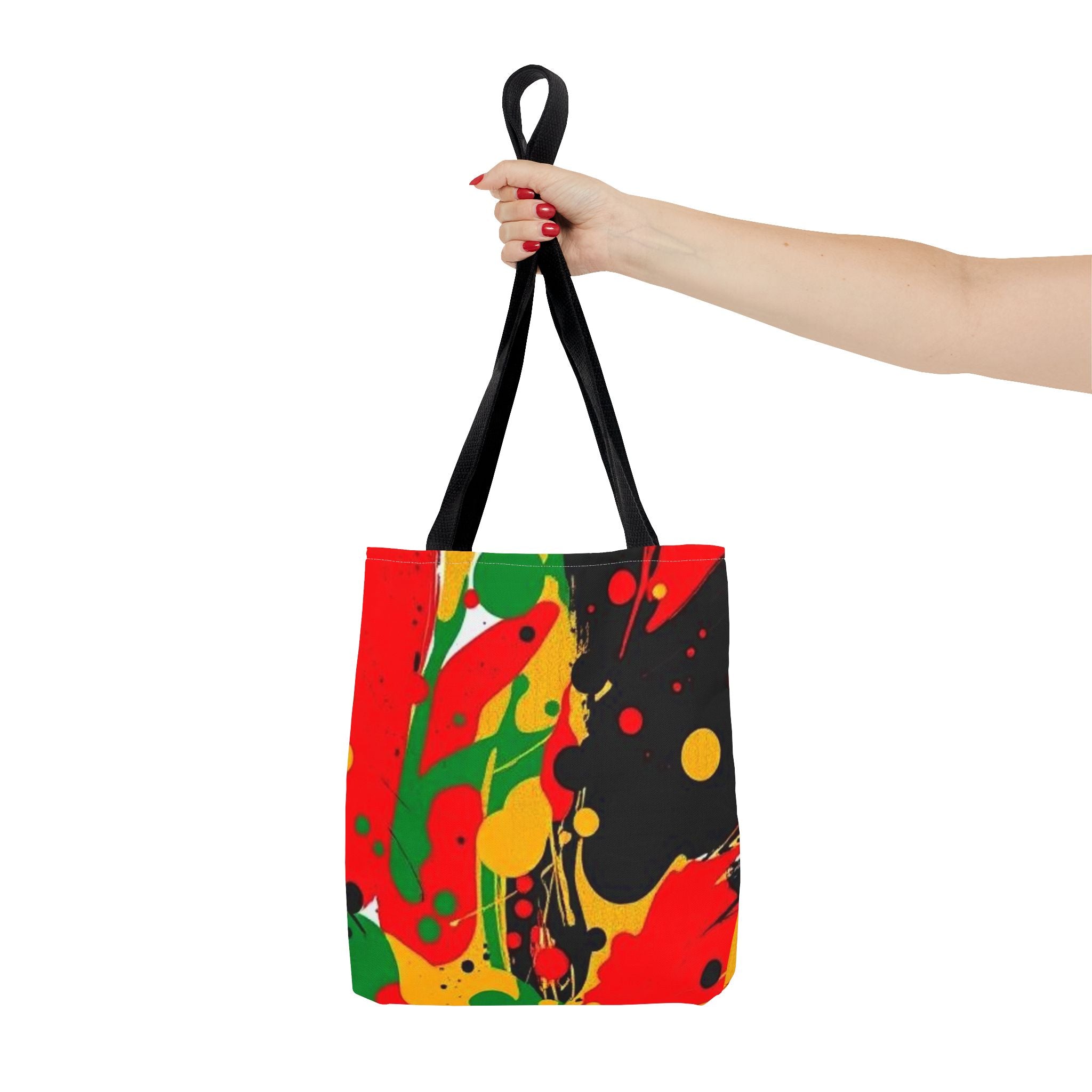Green, Red Yellow Paint Splatter Tote Bag