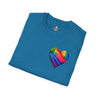 Unisex Softstyle T-Shirt - Pride Heart Design with 'Existence is Resistance'