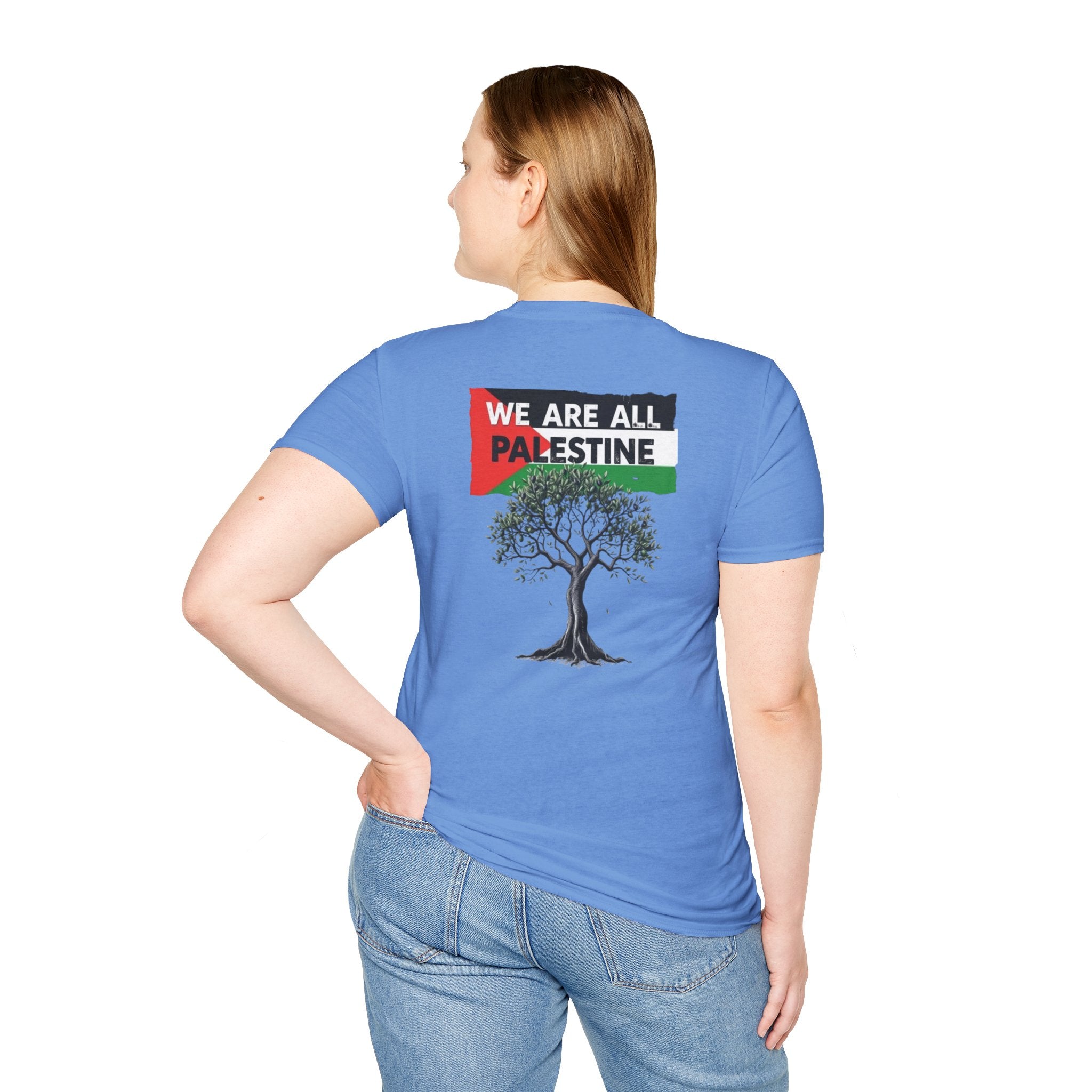 Unisex Softstyle T-Shirt: Stand with Gaza & We Are All Palestine Graphic Tee