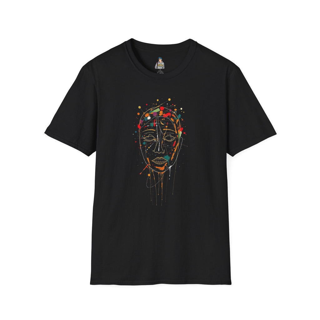Abstract Rainbow Splatter Face Tee - EqualiTees.Me