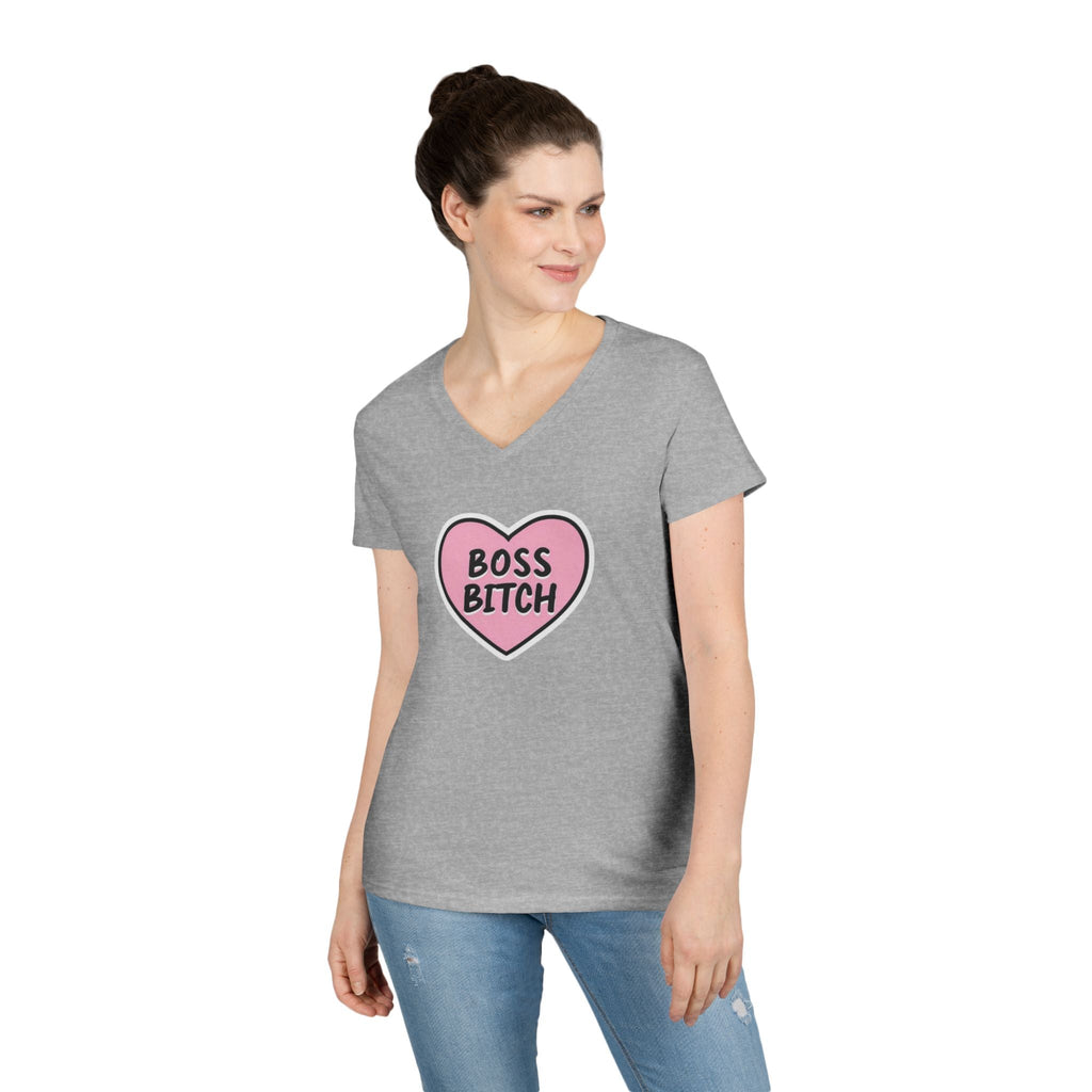 Boss Bitch Ladies' V - Neck T-Shirt | Empowering Casual Wear - EqualiTees.Me