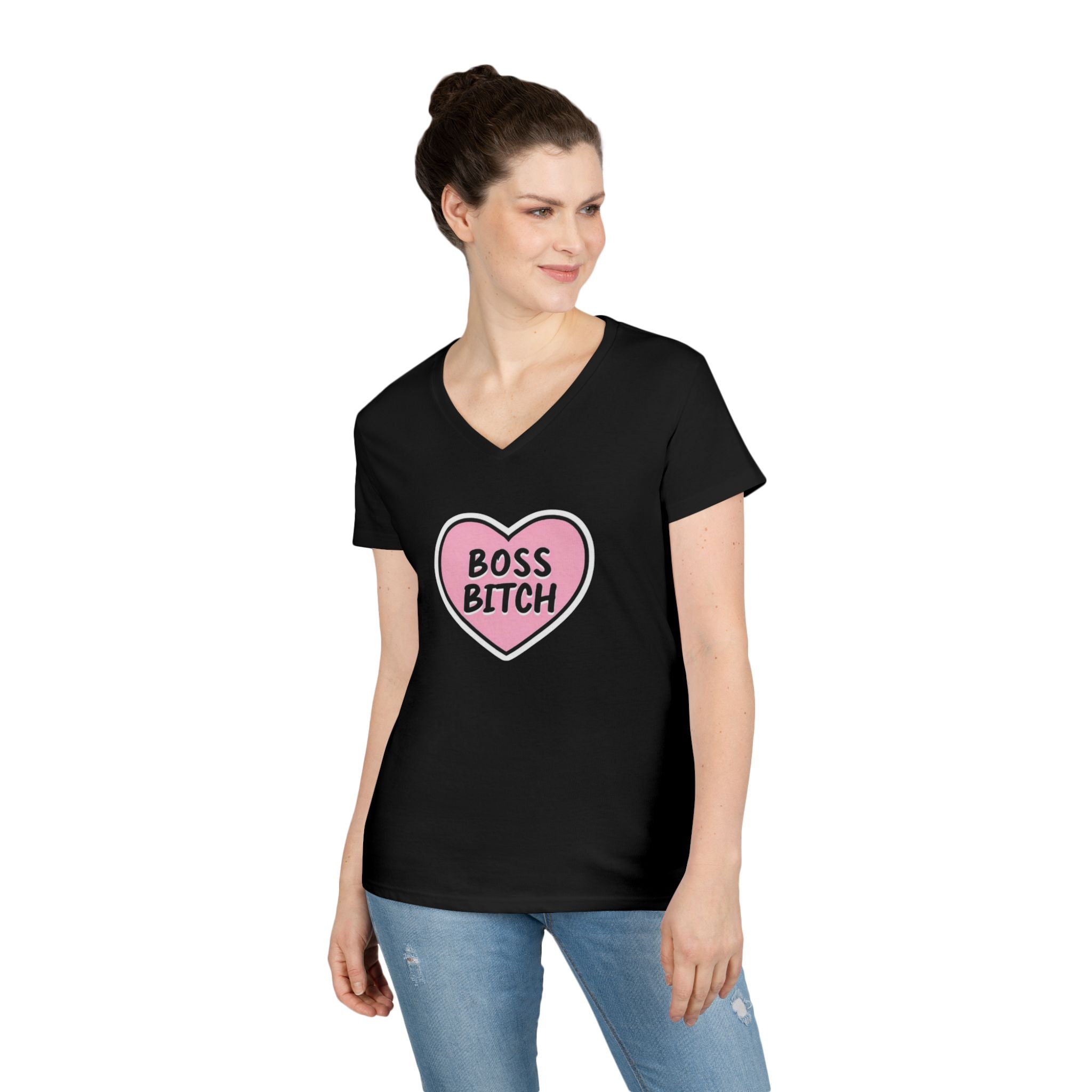 Boss Bitch Ladies' V - Neck T-Shirt | Empowering Casual Wear - EqualiTees.Me