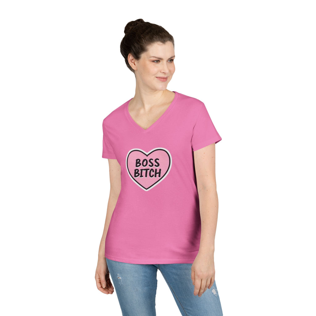 Boss Bitch Ladies' V - Neck T-Shirt | Empowering Casual Wear - EqualiTees.Me