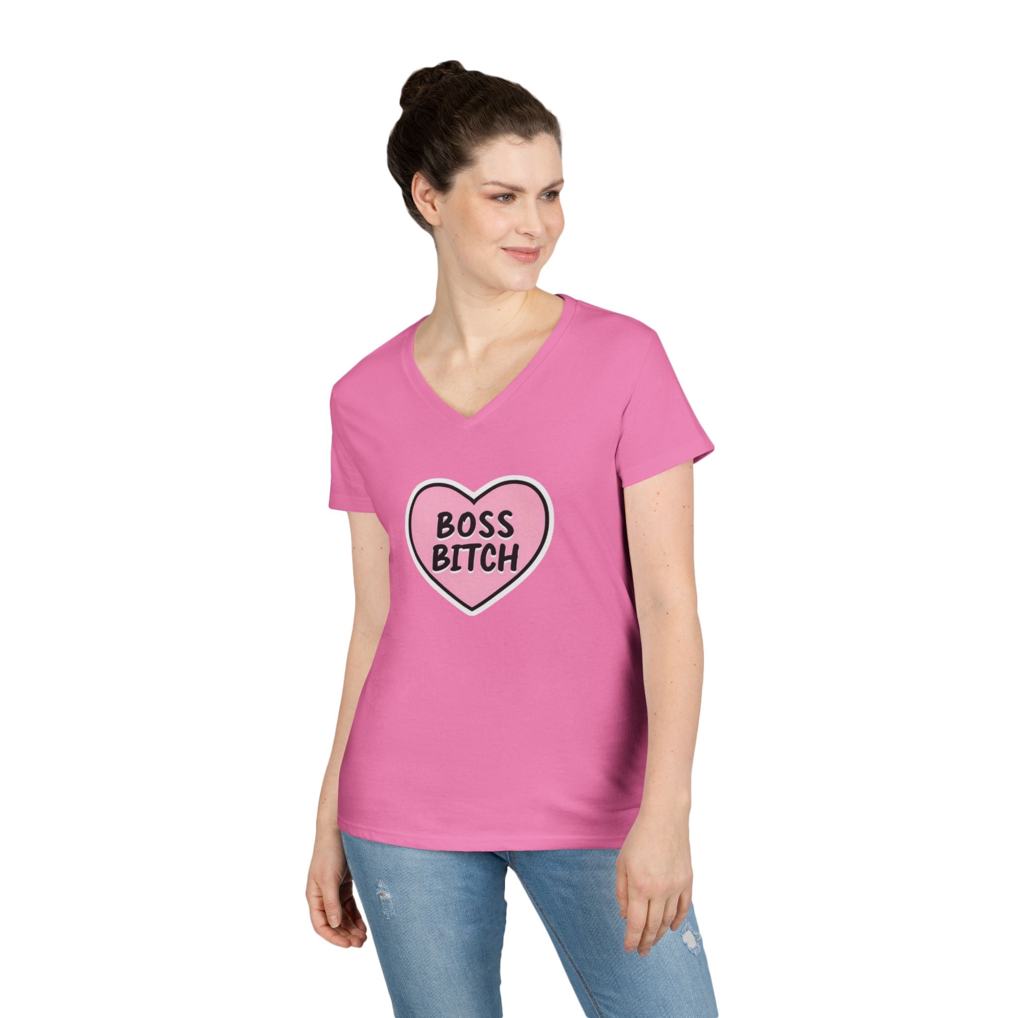Boss Bitch Ladies' V - Neck T-Shirt | Empowering Casual Wear - EqualiTees.Me