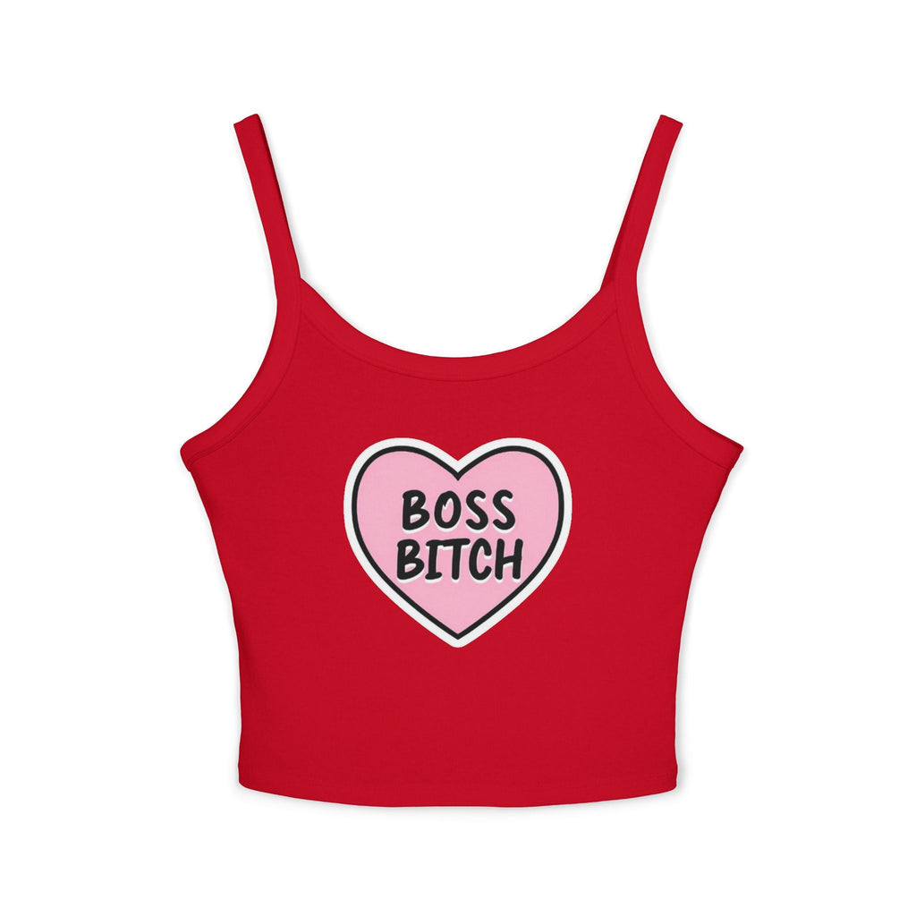 Boss Bitch Women's Spaghetti Strap Tank Top - Confident & Stylish Summer Wear - EqualiTees.Me