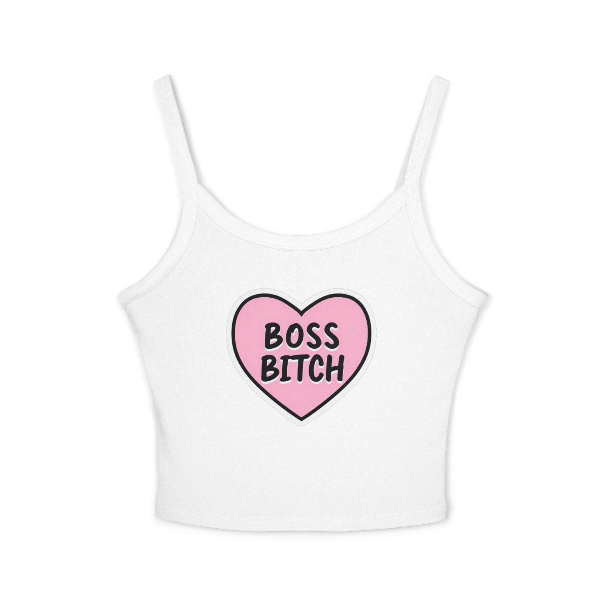 Boss Bitch Women's Spaghetti Strap Tank Top - Confident & Stylish Summer Wear - EqualiTees.Me